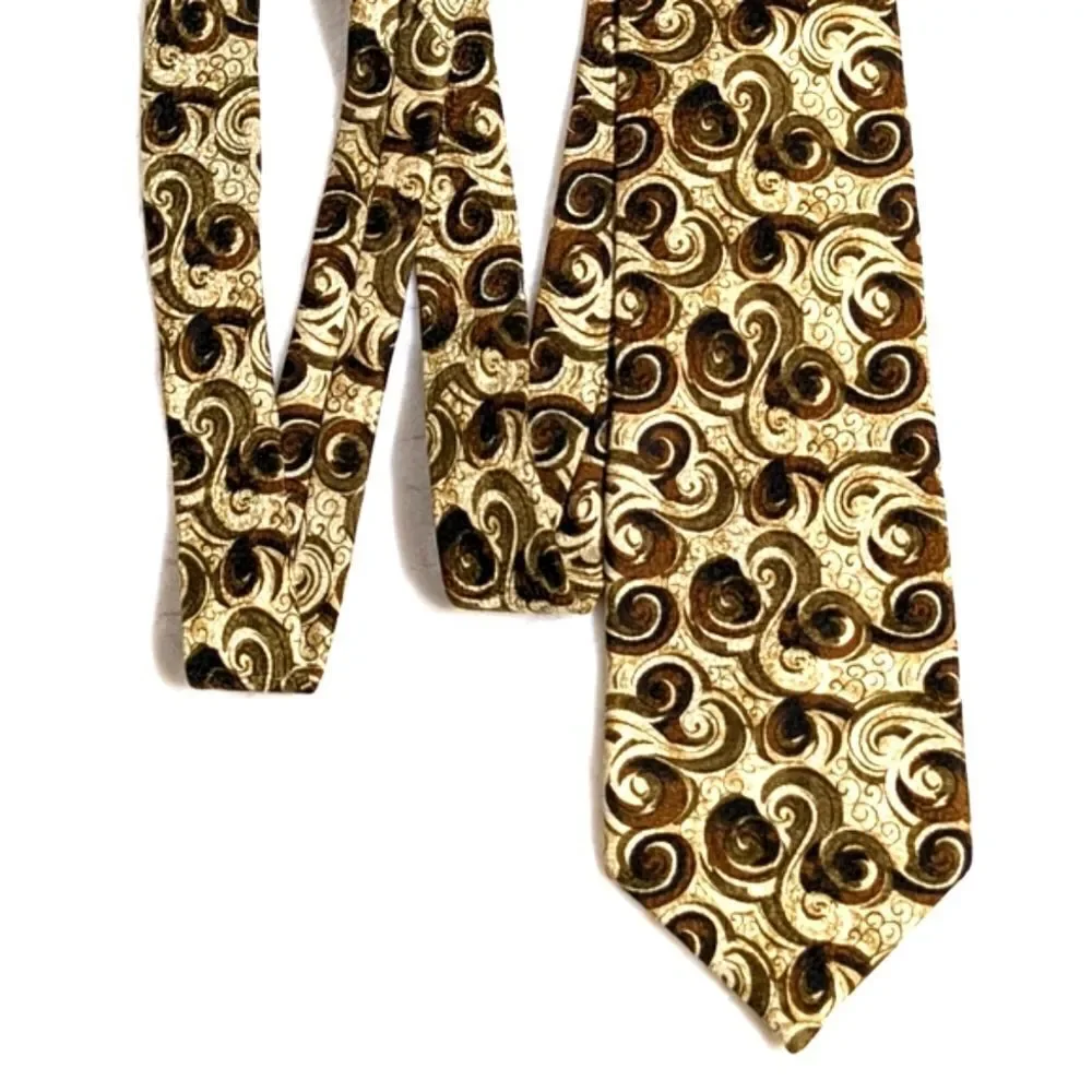 Vintage Men's 100% Silk Tie by Louis Roth w/Swirl Motif  - Made in Canada - Picture 5 of 12